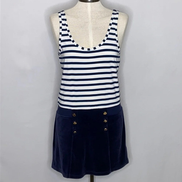 Juicy Couture Striped Tank Velour Skirt Dress - S - Picture 1 of 8